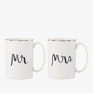 Kate Spade x Lenox Mr and Mrs Mug Set NWOT